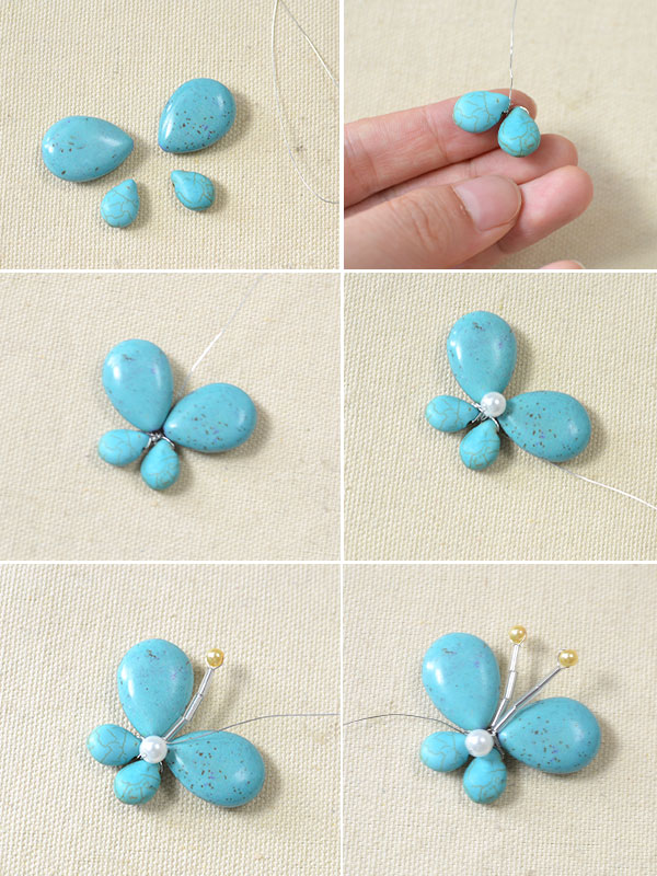 DIY Butterfly Bracelet with Nylon Thread and Turquoise Beads - Carol's  Crafts House